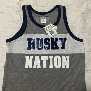 NWT PINK Collegiate Collection UConn Tank